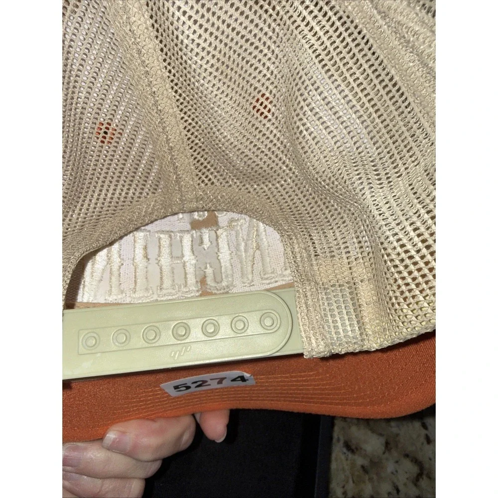 Dale Brisby Just Ranchin' Adjustable Snapback Hat One Size Orange Tan.‎ 5274